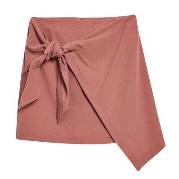 Topshop Dresses & Skirts - Topshop Tie Front Pelmut Skirt in Blush